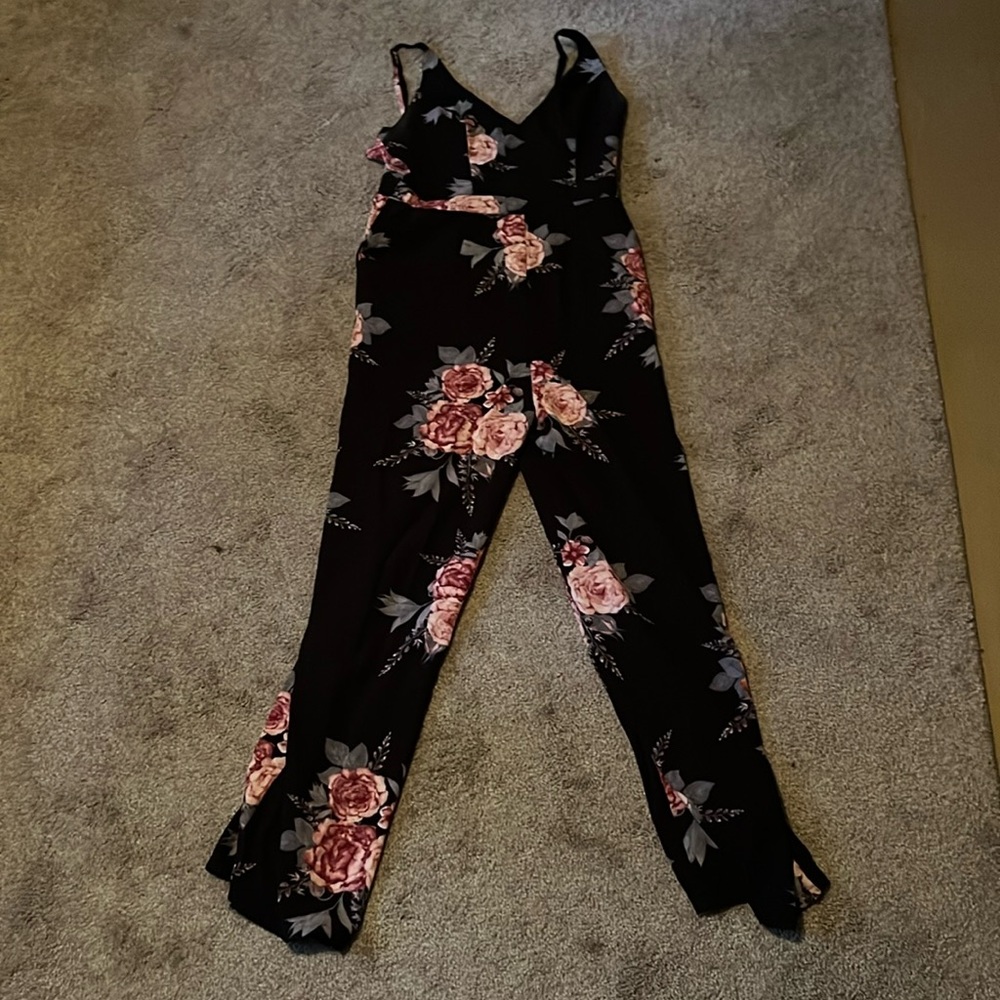 Pink Floral Jumpsuit Size Large